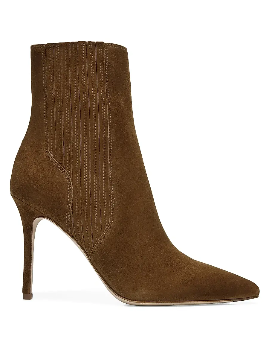 Veronica Beard Women's Lisa 95MM Suede Ankle Boots - Chestnut | Image 1 Veronica Beard Women's Lisa 95MM Suede Ankle Boots - Chestnut | Image 1