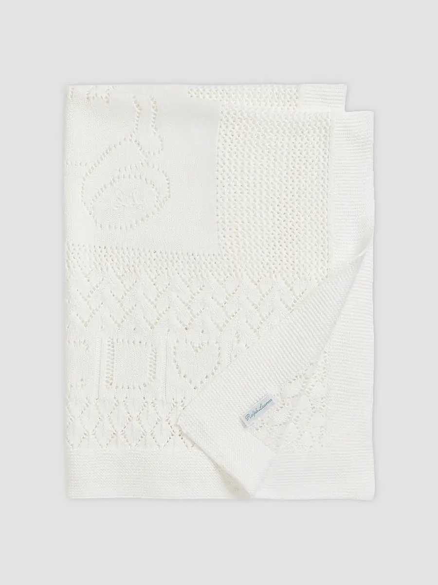 Polo Ralph Lauren Unisex Organic Cotton Pointelle Blanket | Thumbnail 3