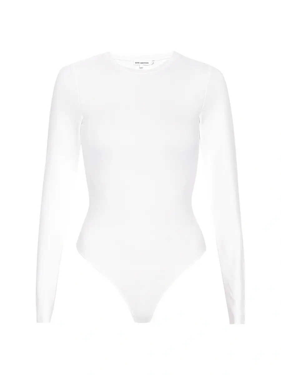 Good American Women's Sculpting Crewneck Bodysuit - White | Image 1 Good American Women's Sculpting Crewneck Bodysuit - White | Image 1
