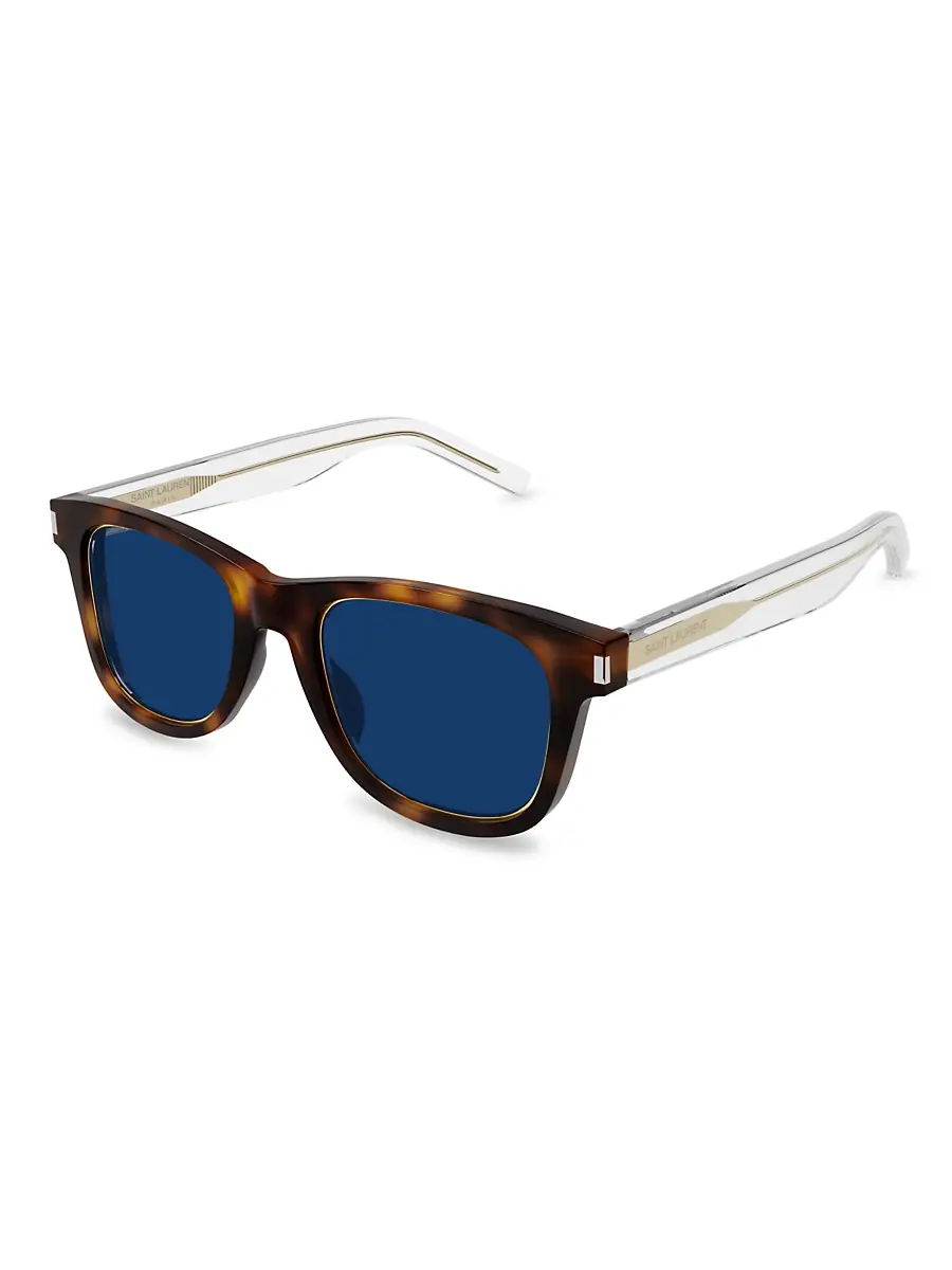 Saint Laurent Men's New Wave SL 51 50MM Sunglasses - Havana | Image 1 Saint Laurent Men's New Wave SL 51 50MM Sunglasses - Havana | Image 1