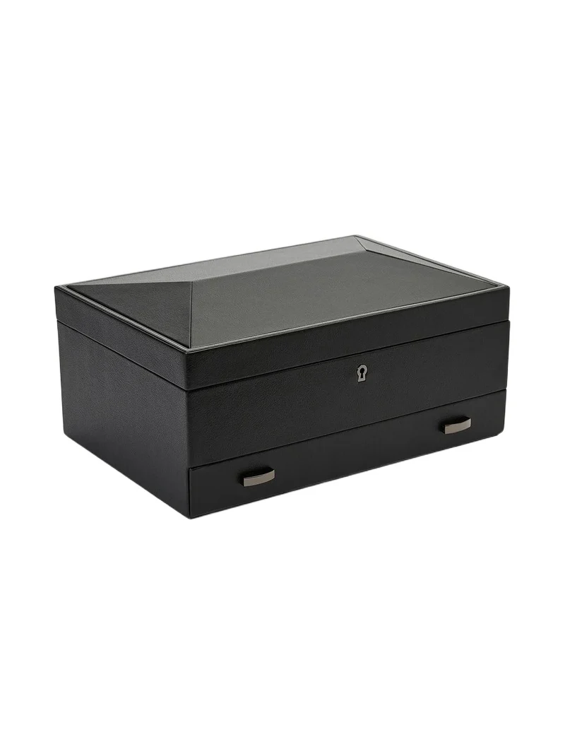 British Racing 10-Piece Watch Box & Drawer - Black