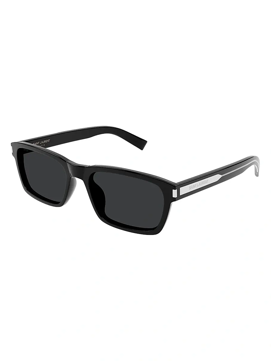 Saint Laurent Men's Mid Naked 57MM Square Sunglasses - Black Silver Dark Grey | Image 1 Saint Laurent Men's Mid Naked 57MM Square Sunglasses - Black Silver Dark Grey | Image 1