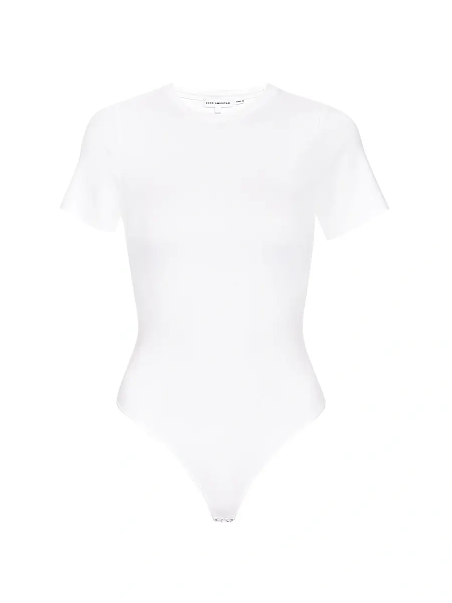 Good American Women's Sculpting Tee Bodysuit - White | Image 1 Good American Women's Sculpting Tee Bodysuit - White | Image 1