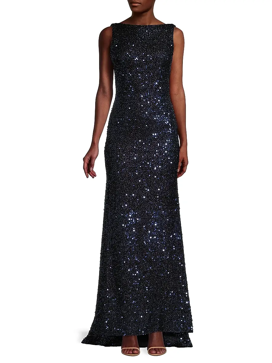 Mac Duggal Women's Sequin Sleeveless Sheath Gown | Thumbnail 2 Mac Duggal Women's Sequin Sleeveless Sheath Gown | Thumbnail 2