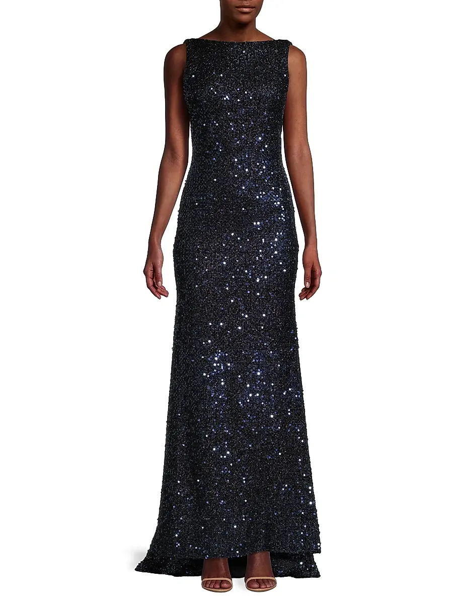Mac Duggal Women's Sequin Sleeveless Sheath Gown | Thumbnail 3 Mac Duggal Women's Sequin Sleeveless Sheath Gown | Thumbnail 3