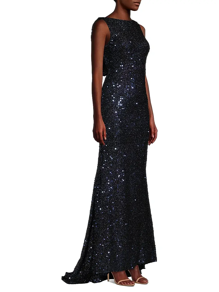 Mac Duggal Women's Sequin Sleeveless Sheath Gown | Thumbnail 4 Mac Duggal Women's Sequin Sleeveless Sheath Gown | Thumbnail 4