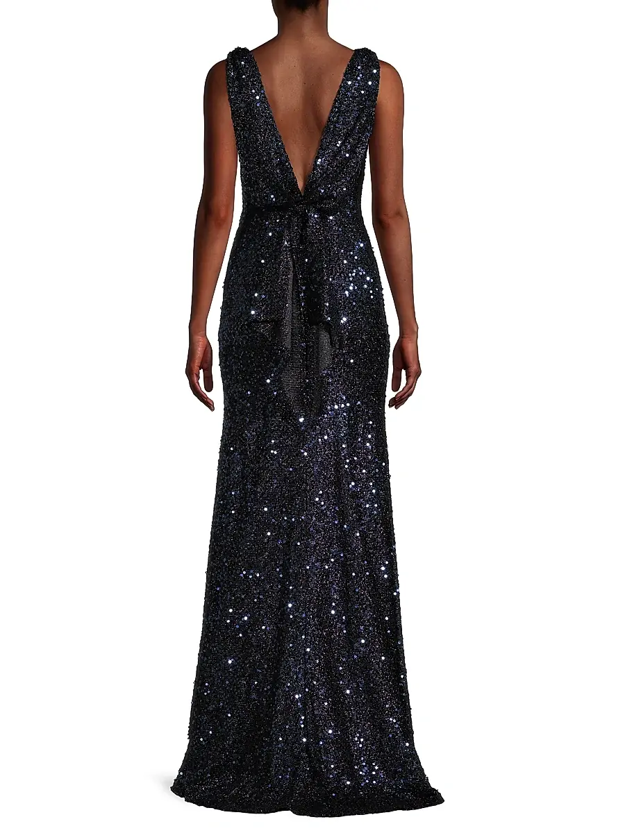 Mac Duggal Women's Sequin Sleeveless Sheath Gown | Thumbnail 5 Mac Duggal Women's Sequin Sleeveless Sheath Gown | Thumbnail 5