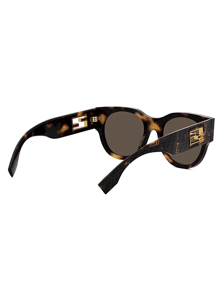 Fendi Women's Baguette 53MM Round Sunglasses - Brown Havana | Thumbnail 6 Fendi Women's Baguette 53MM Round Sunglasses - Brown Havana | Thumbnail 6
