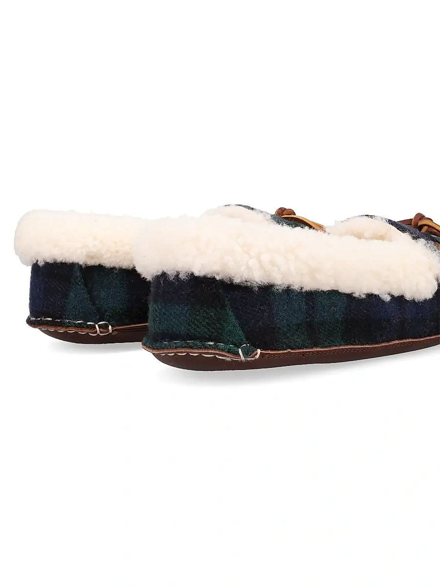 Polo Ralph Lauren Men's Yarmond Plaid Cotton & Shearling Slippers - Blackwatch Plaid | Thumbnail 5 Polo Ralph Lauren Men's Yarmond Plaid Cotton & Shearling Slippers - Blackwatch Plaid | Thumbnail 5