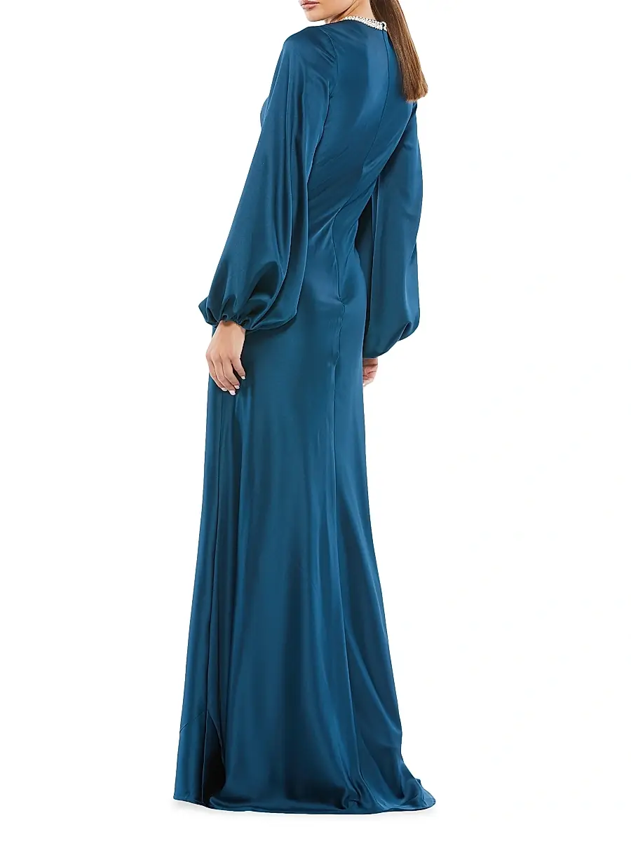 Mac Duggal Women's Ieena Satin Sheath Gown | Thumbnail 3