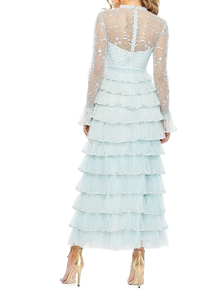 Mac Duggal Women's Embroidered Tiered Gown | Thumbnail 3 Mac Duggal Women's Embroidered Tiered Gown | Thumbnail 3