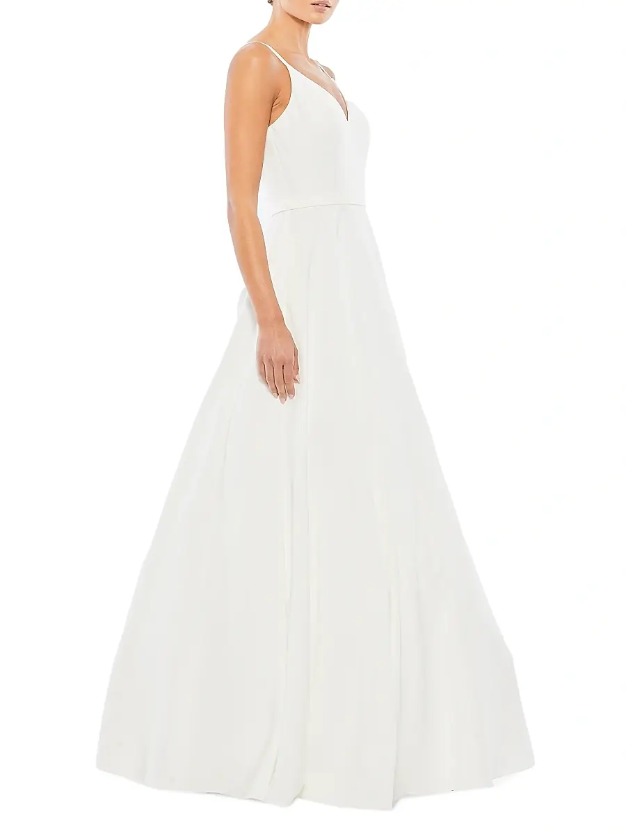 Mac Duggal Women's Classic Taffeta A-Line Gown | Thumbnail 2 Mac Duggal Women's Classic Taffeta A-Line Gown | Thumbnail 2
