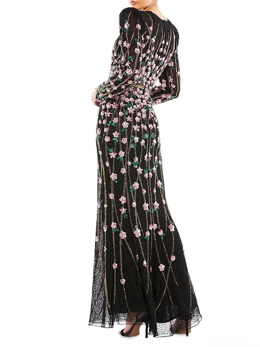 Mac Duggal Women's Beaded A-Line Gown | Thumbnail 3 Mac Duggal Women's Beaded A-Line Gown | Thumbnail 3