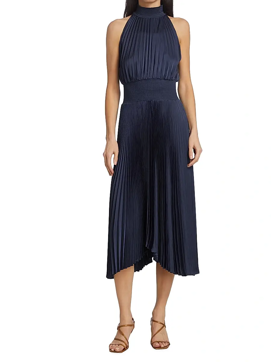 A.L.C. A. L.C. Women's Renzo Pleated Blouson Dress | Thumbnail 3 A.L.C. A. L.C. Women's Renzo Pleated Blouson Dress | Thumbnail 3