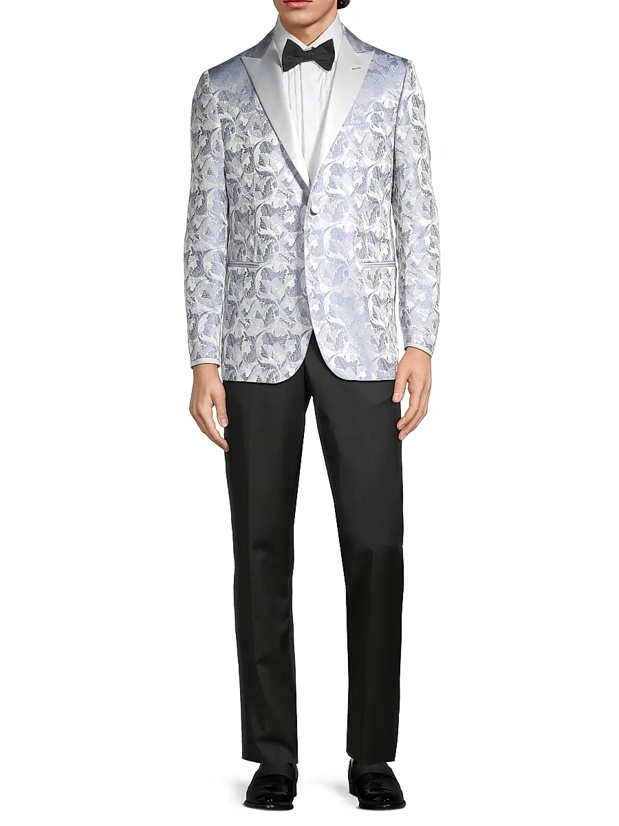 CORNELIANI Men's Jacquard Silk-Blend One-Button Dinner Jacket | Thumbnail 2 CORNELIANI Men's Jacquard Silk-Blend One-Button Dinner Jacket | Thumbnail 2
