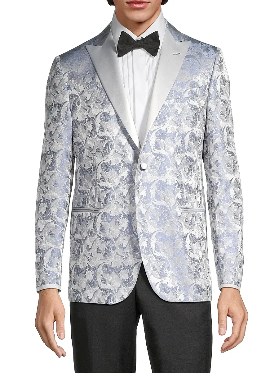 CORNELIANI Men's Jacquard Silk-Blend One-Button Dinner Jacket | Thumbnail 3 CORNELIANI Men's Jacquard Silk-Blend One-Button Dinner Jacket | Thumbnail 3