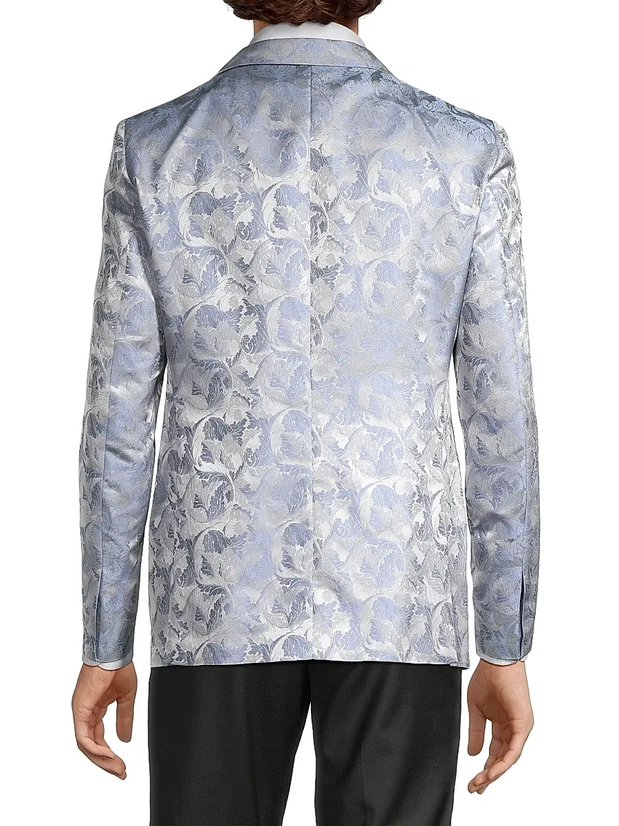 CORNELIANI Men's Jacquard Silk-Blend One-Button Dinner Jacket | Thumbnail 5 CORNELIANI Men's Jacquard Silk-Blend One-Button Dinner Jacket | Thumbnail 5