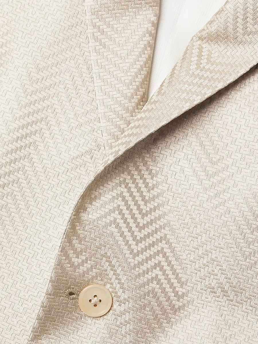 CORNELIANI Men's Silk Chevron Dinner Jacket | Thumbnail 6 CORNELIANI Men's Silk Chevron Dinner Jacket | Thumbnail 6