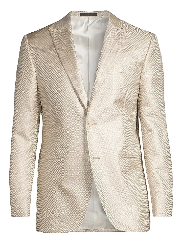 Men's Silk Chevron Dinner Jacket
