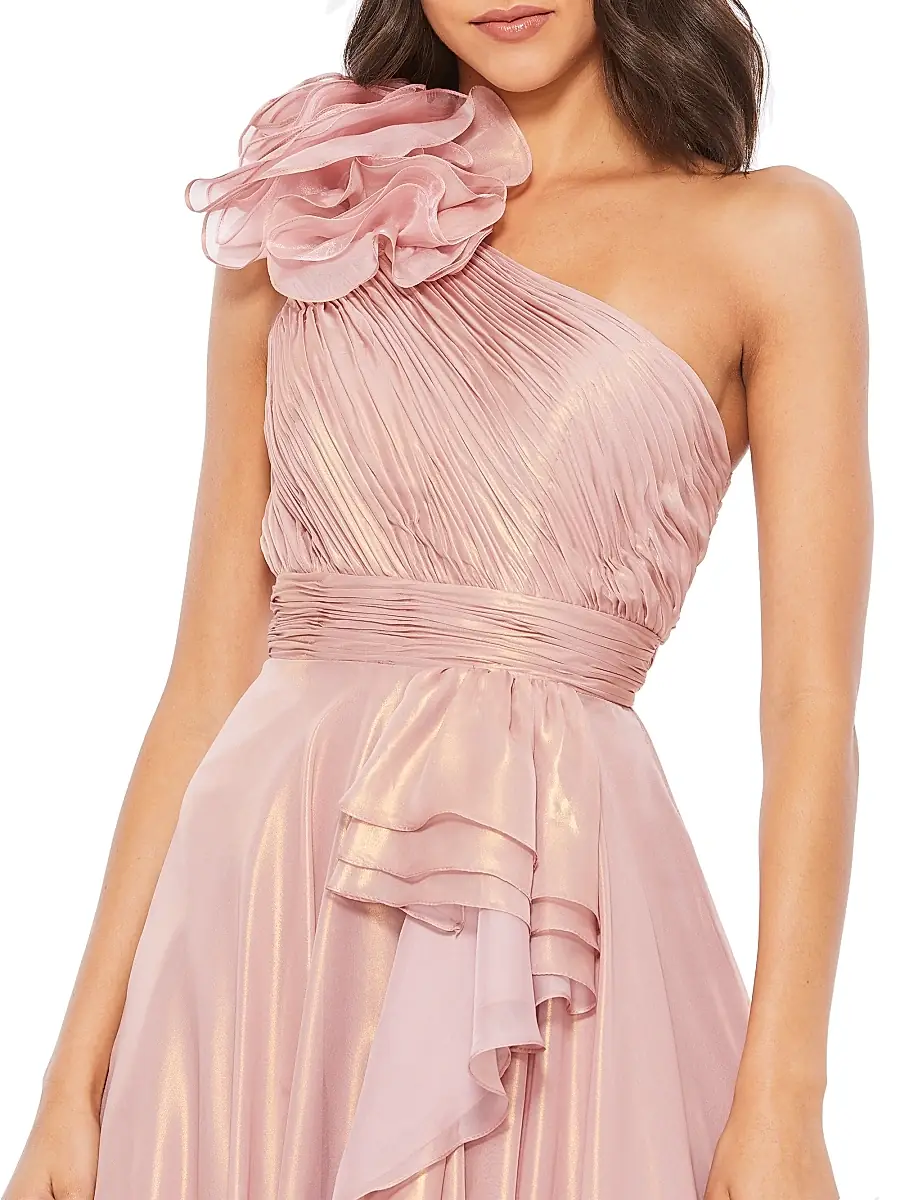 Mac Duggal Women's One-Shoulder Chiffon Gown | Thumbnail 3 Mac Duggal Women's One-Shoulder Chiffon Gown | Thumbnail 3
