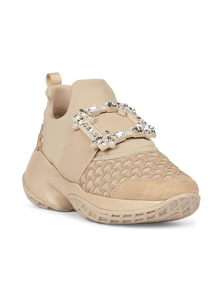 Roger Vivier Women's Viv Run Strass Buckle Sneakers - Beige | Thumbnail 2