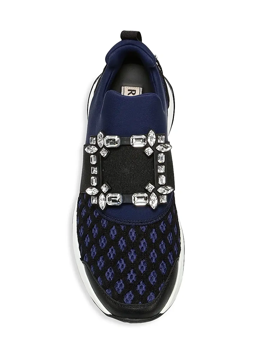 Roger Vivier Women's Viv Run Strass Buckle Sneakers - Beige | Thumbnail 11