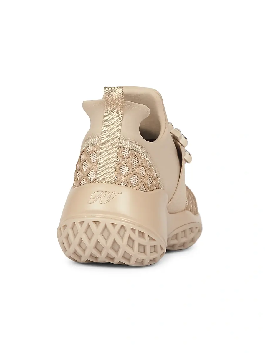 Roger Vivier Women's Viv Run Strass Buckle Sneakers - Beige | Thumbnail 3