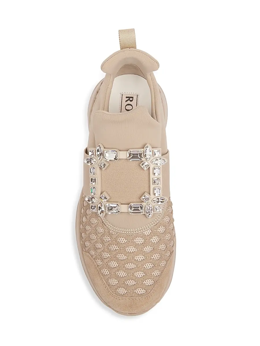 Roger Vivier Women's Viv Run Strass Buckle Sneakers - Beige | Thumbnail 5