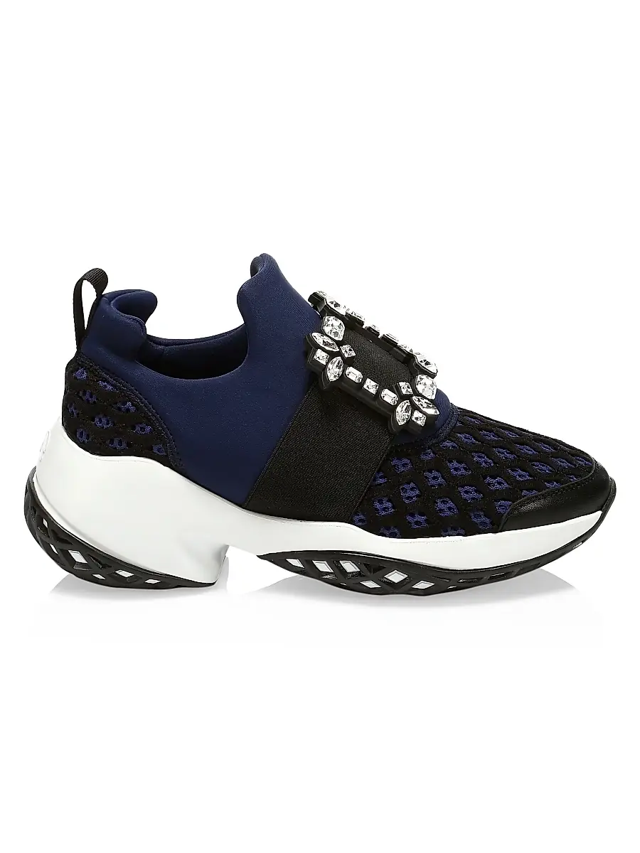 Roger Vivier Women's Viv Run Strass Buckle Sneakers - Beige | Thumbnail 7