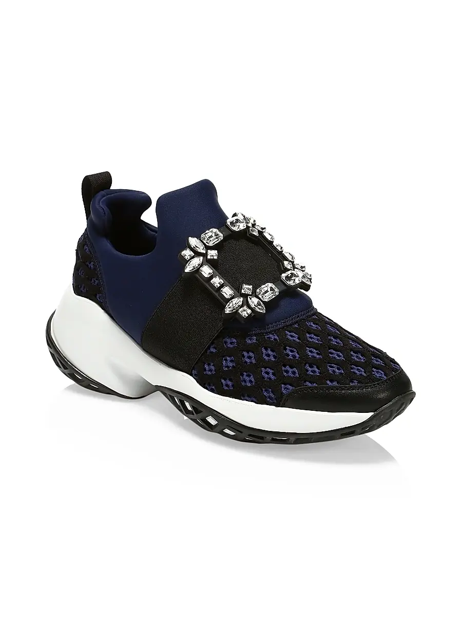 Roger Vivier Women's Viv Run Strass Buckle Sneakers - Beige | Thumbnail 8