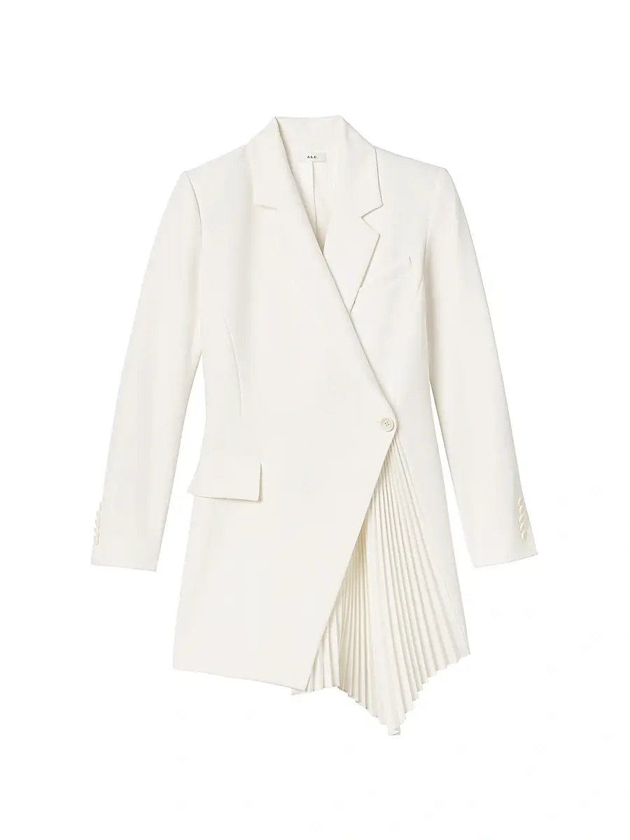 A.L.C. Women's Juliet Pleated Blazer Minidress - Daikon | Image 1 A.L.C. Women's Juliet Pleated Blazer Minidress - Daikon | Image 1