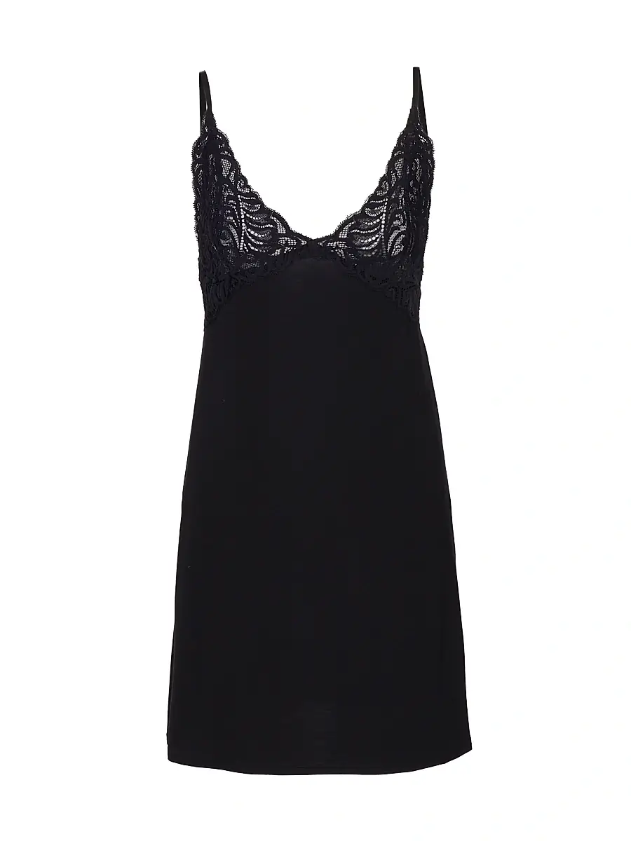 Natori Women's Feathers Essentials Chemise - Black - Size Large | Image 1 Natori Women's Feathers Essentials Chemise - Black - Size Large | Image 1