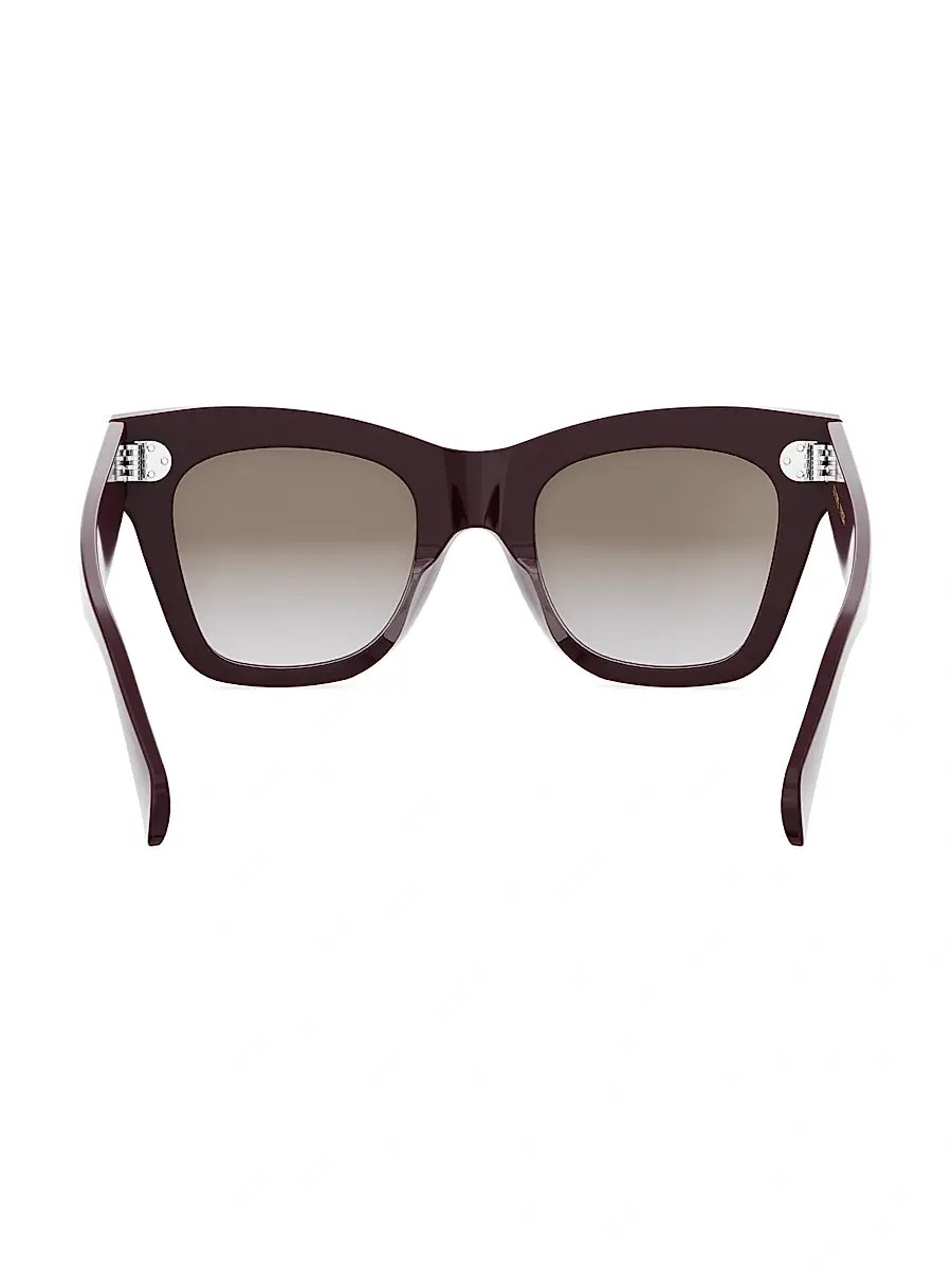 CELINE Women's 50MM Square Cat-Eye Sunglasses - Shiny Dark Brown Gradient Smoke | Thumbnail 5 CELINE Women's 50MM Square Cat-Eye Sunglasses - Shiny Dark Brown Gradient Smoke | Thumbnail 5