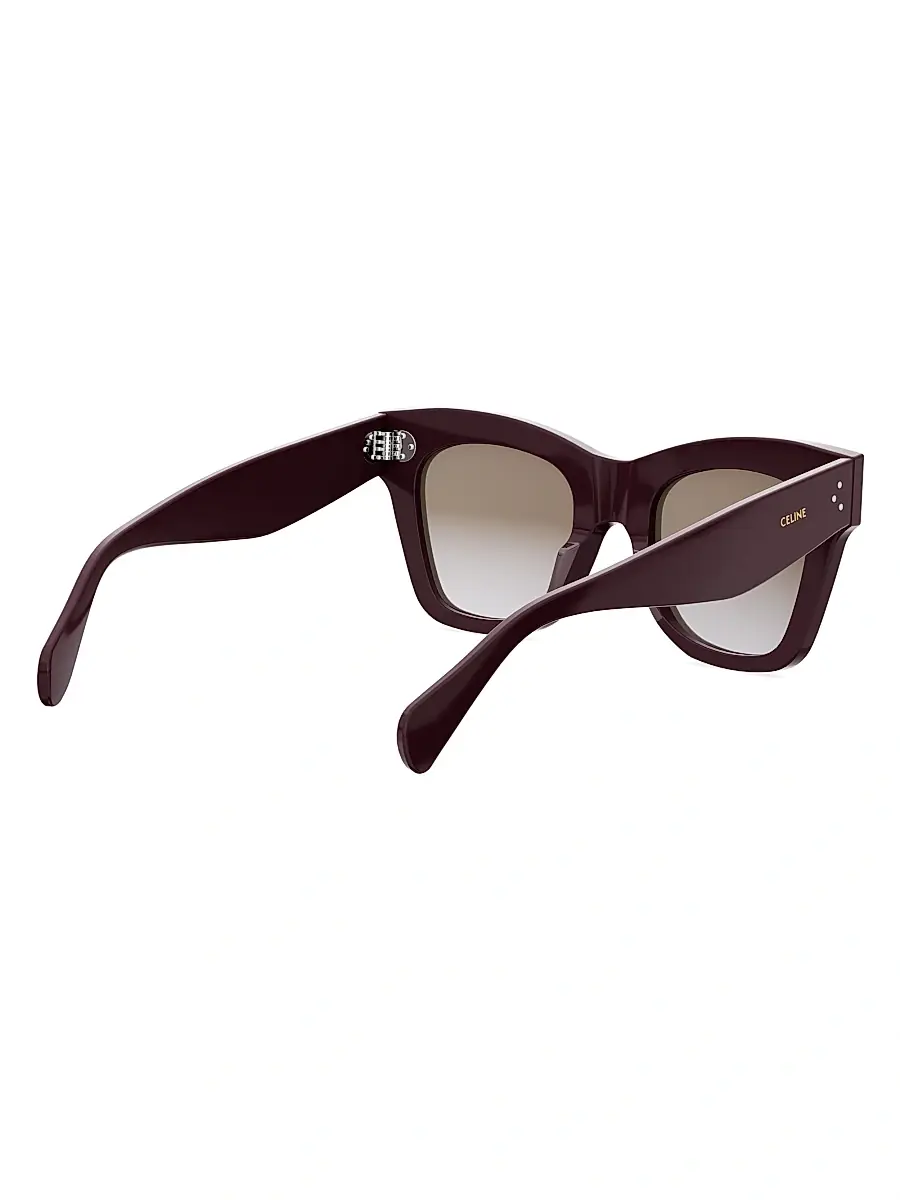 CELINE Women's 50MM Square Cat-Eye Sunglasses - Shiny Dark Brown Gradient Smoke | Thumbnail 6 CELINE Women's 50MM Square Cat-Eye Sunglasses - Shiny Dark Brown Gradient Smoke | Thumbnail 6