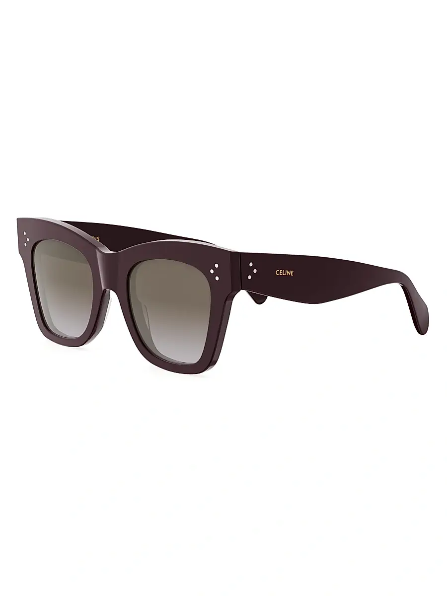 CELINE Women's 50MM Square Cat-Eye Sunglasses - Shiny Dark Brown Gradient Smoke | Image 1 CELINE Women's 50MM Square Cat-Eye Sunglasses - Shiny Dark Brown Gradient Smoke | Image 1