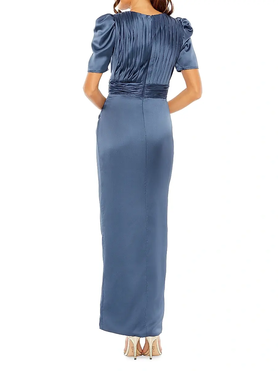 Mac Duggal Women's Satom Puff-Sleeve Draped Gown | Thumbnail 2