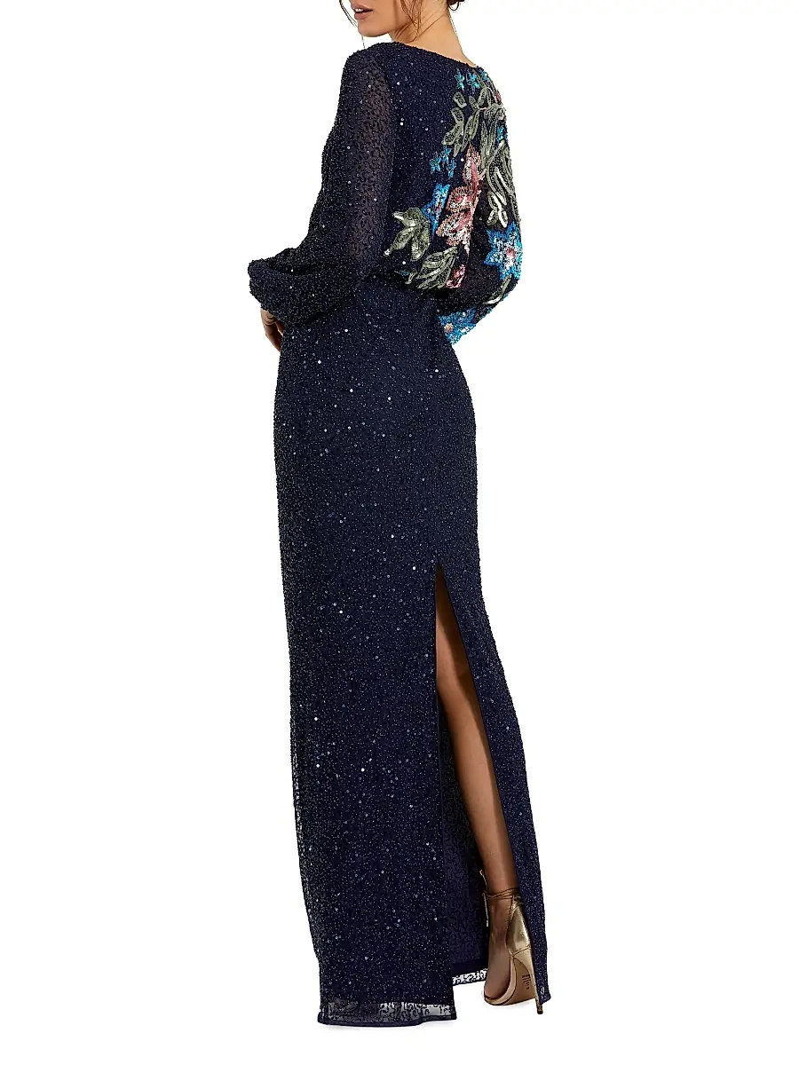 Mac Duggal Women's Floral Emellished Gown | Thumbnail 2 Mac Duggal Women's Floral Emellished Gown | Thumbnail 2