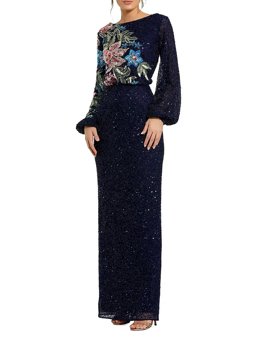 Mac Duggal Women's Floral Emellished Gown