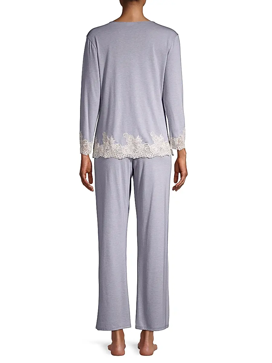 Natori Women's Luxe Shangri La Two-Piece Pajama Set - Grey | Thumbnail 5 Natori Women's Luxe Shangri La Two-Piece Pajama Set - Grey | Thumbnail 5