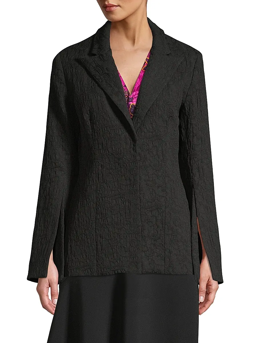 Josie Natori Women's Textured Split Sleeve Blazer | Thumbnail 3 Josie Natori Women's Textured Split Sleeve Blazer | Thumbnail 3
