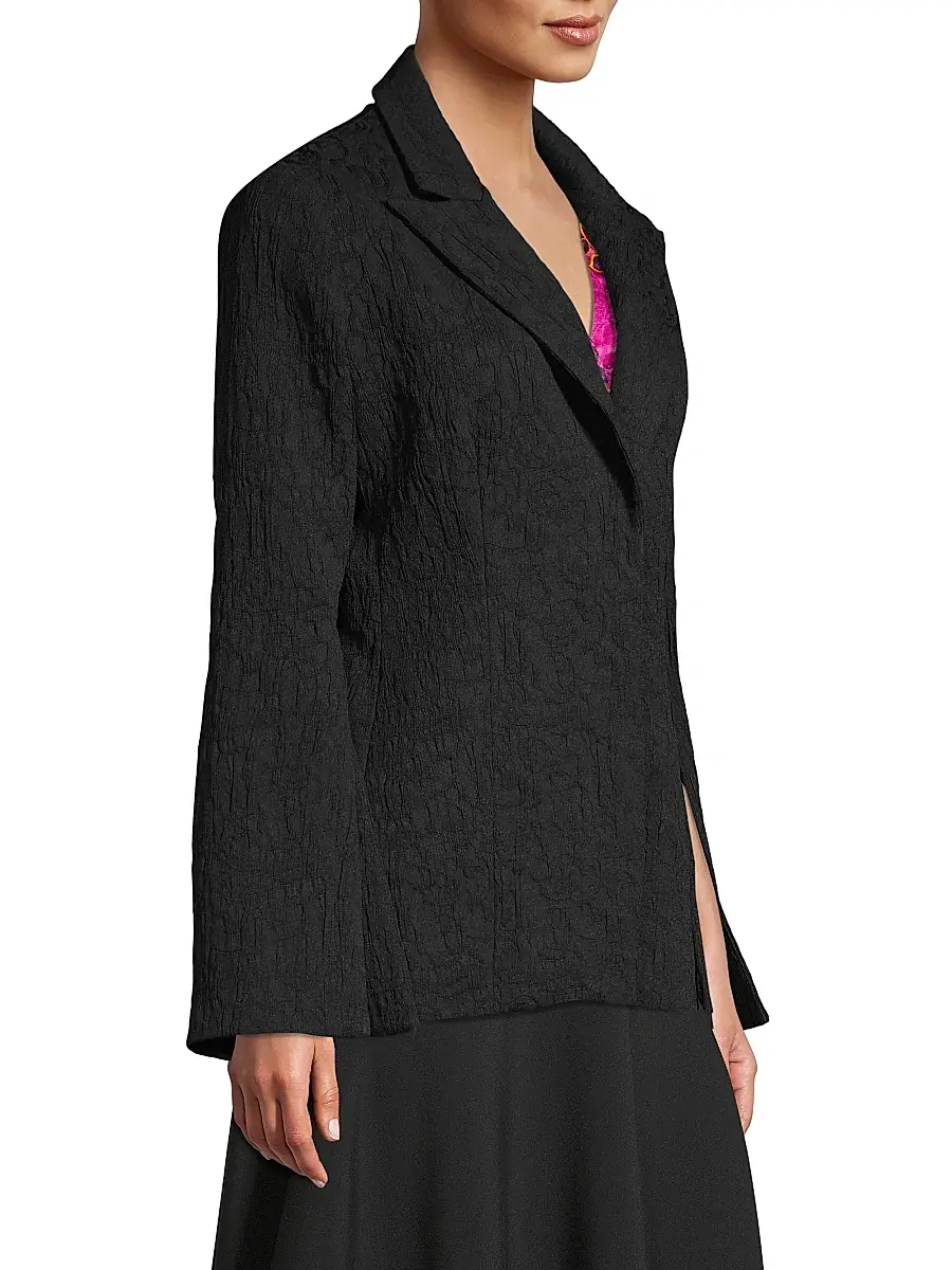 Josie Natori Women's Textured Split Sleeve Blazer | Thumbnail 4 Josie Natori Women's Textured Split Sleeve Blazer | Thumbnail 4