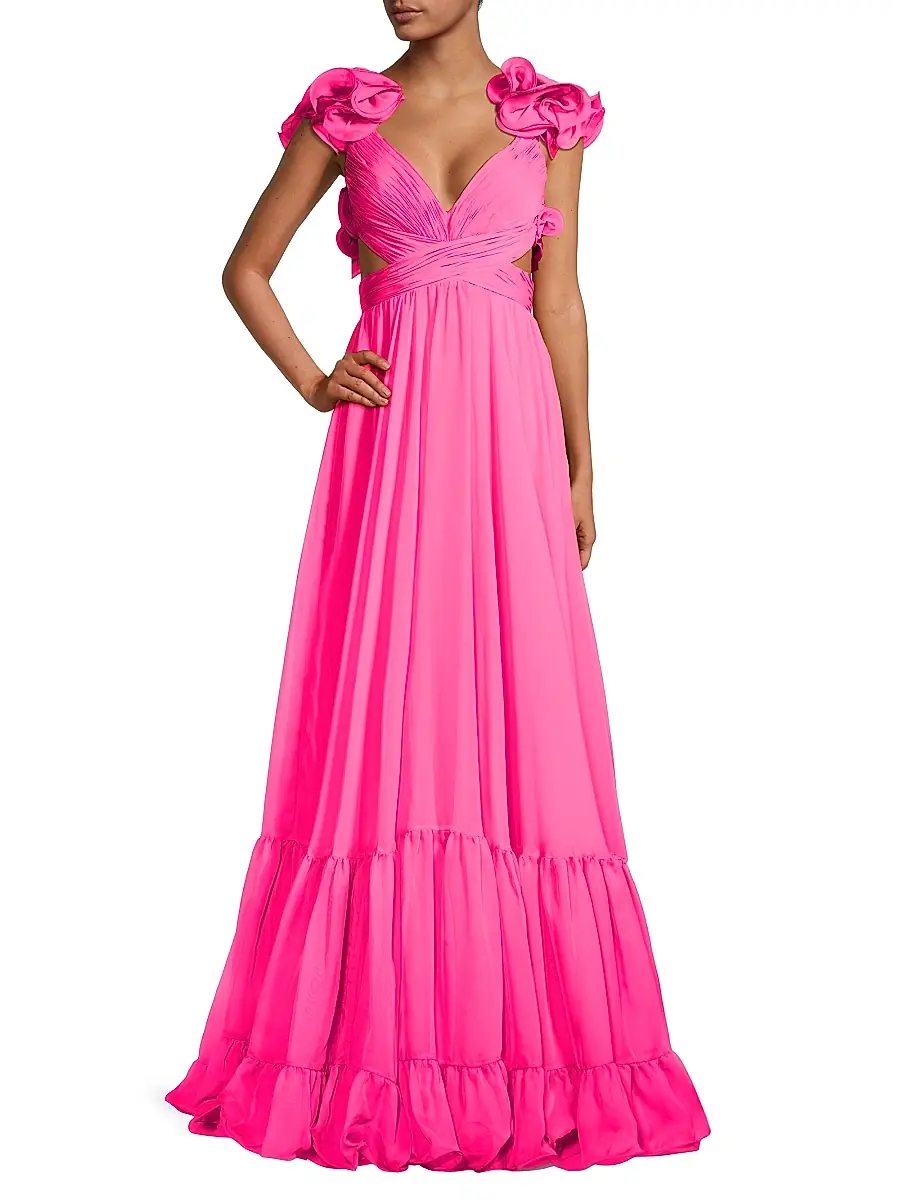 Mac Duggal Women's Ieena Cutout Chiffon Gown | Thumbnail 2 Mac Duggal Women's Ieena Cutout Chiffon Gown | Thumbnail 2