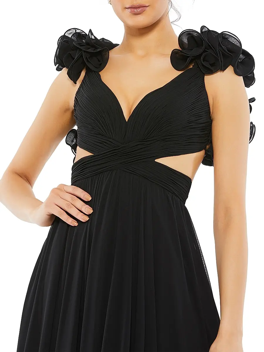 Mac Duggal Women's Ieena Cutout Chiffon Gown | Thumbnail 5 Mac Duggal Women's Ieena Cutout Chiffon Gown | Thumbnail 5