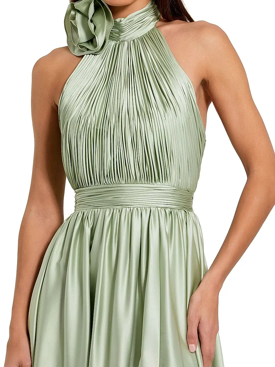 Mac Duggal Women's Chiffon Halter Gown | Thumbnail 3 Mac Duggal Women's Chiffon Halter Gown | Thumbnail 3