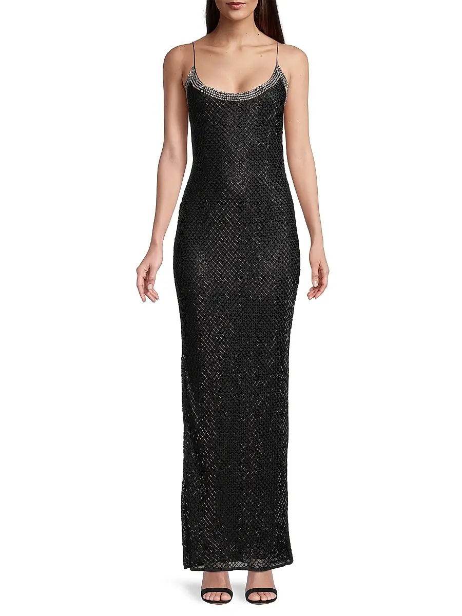 Mac Duggal Women's Beaded Column Gown | Thumbnail 3