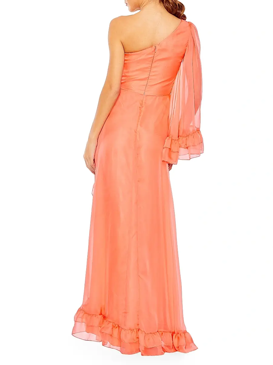 Mac Duggal Women's Ieena One-Shoulder Ruffled Gown | Thumbnail 3 Mac Duggal Women's Ieena One-Shoulder Ruffled Gown | Thumbnail 3