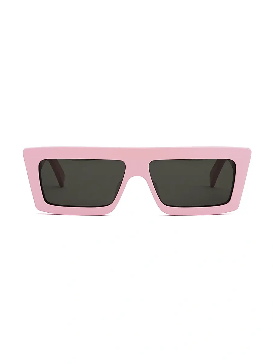 CELINE Women's Monochrome 57MM Rectangle Sunglasses - Shiny Pink | Image 1 CELINE Women's Monochrome 57MM Rectangle Sunglasses - Shiny Pink | Image 1
