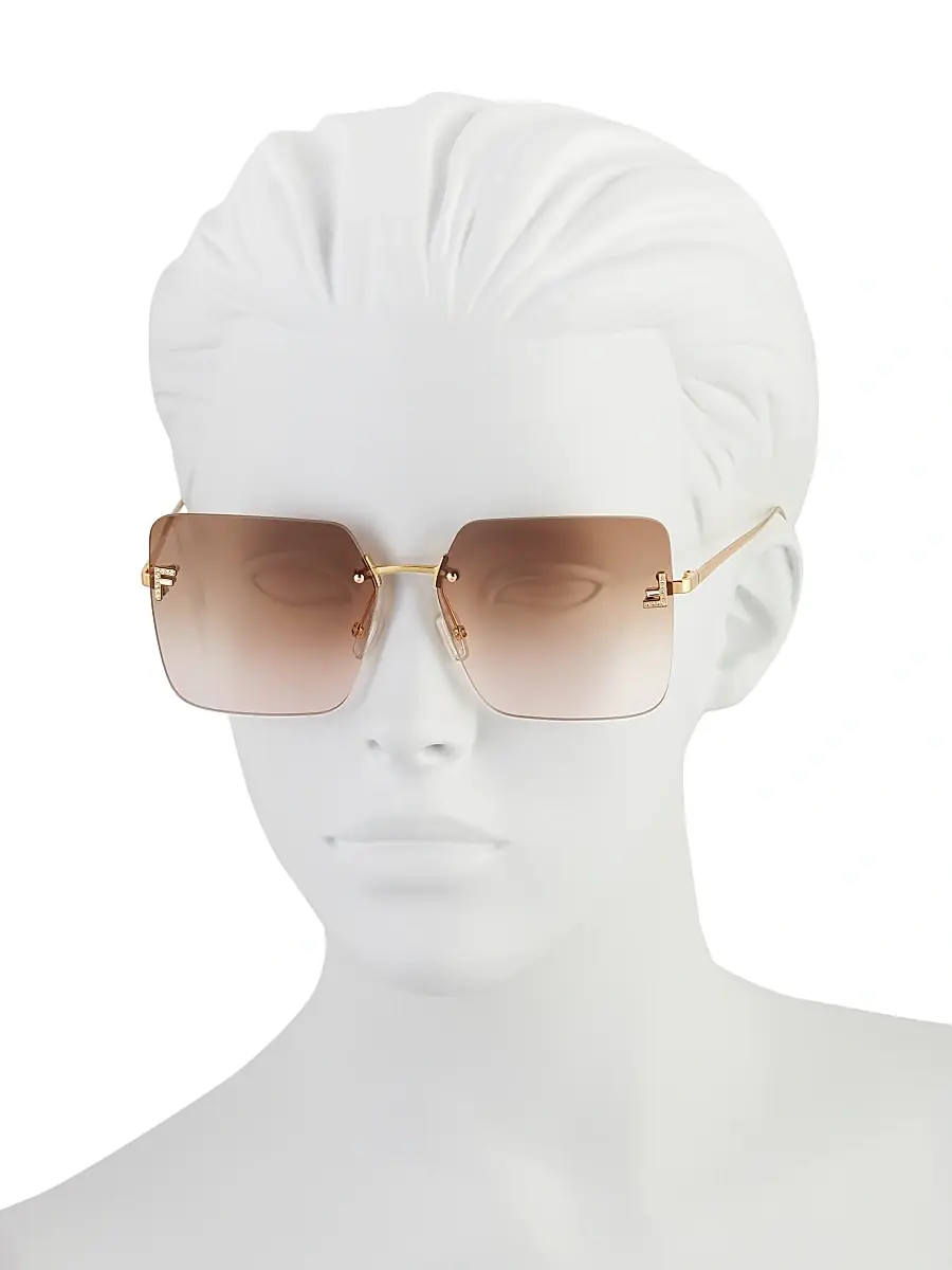 Fendi Women's 59MM Square Sunglasses - Brown | Thumbnail 4 Fendi Women's 59MM Square Sunglasses - Brown | Thumbnail 4