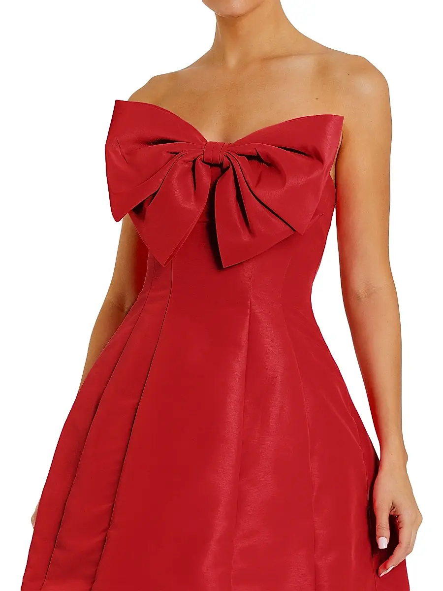 Mac Duggal Women's Strapless Bow Minidress | Thumbnail 4 Mac Duggal Women's Strapless Bow Minidress | Thumbnail 4