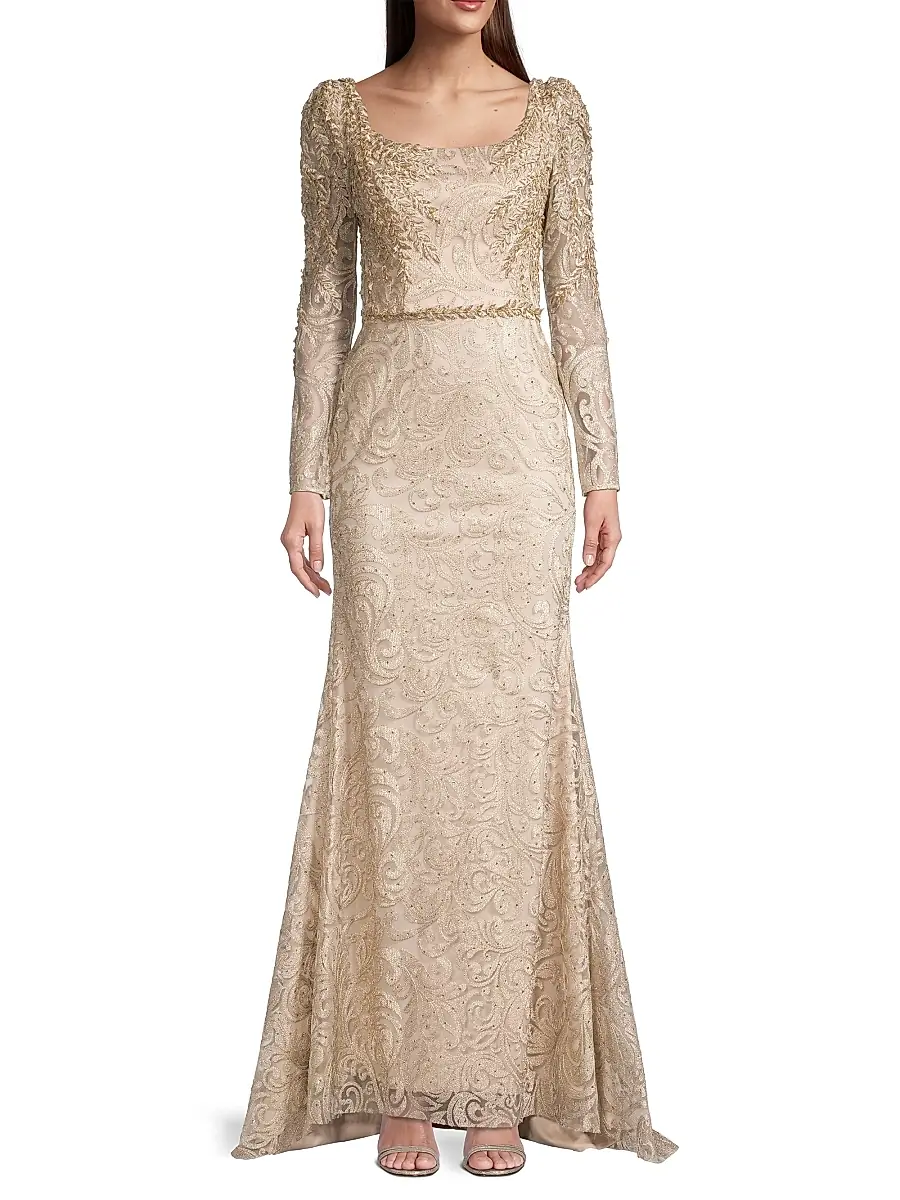 Mac Duggal Women's Beaded Lace A-Line Gown | Thumbnail 2 Mac Duggal Women's Beaded Lace A-Line Gown | Thumbnail 2